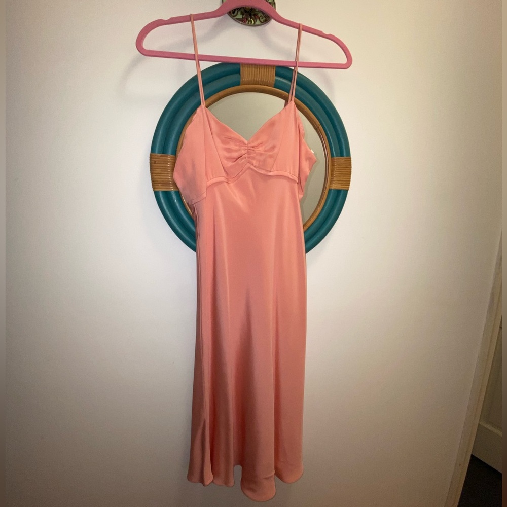 David’s Bridal Pink Satin Slip Dress
